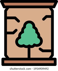 tree vector color line icon