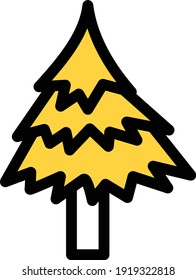 icono de línea de color de vector de árbol