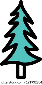 tree vector colour line icon