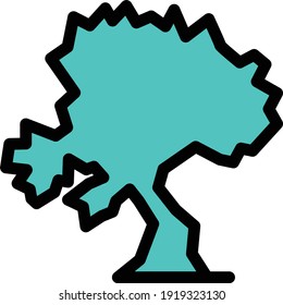 tree vector colour line icon