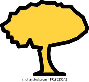 icono de línea de color de vector de árbol
