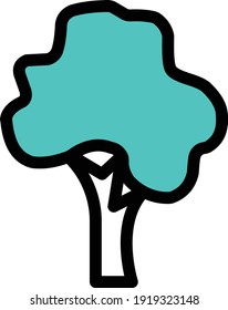 tree vector colour line icon