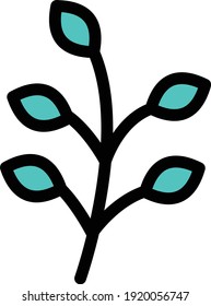 tree vector colour line icon