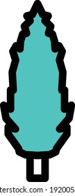 tree vector colour line icon