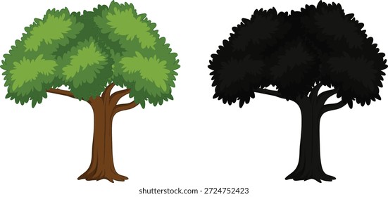 tree vector design big tree garden bushes
