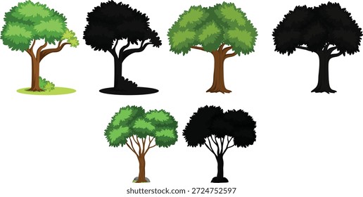 tree vector design big tree garden bushes trees collection