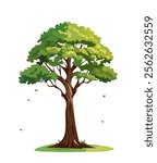 Tree Vector Design, Flat Vector Illustration, green, stem, branches, tree vector