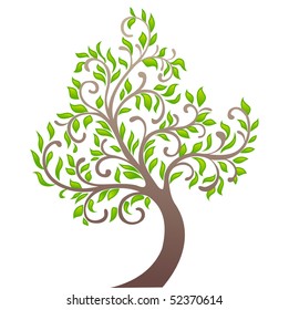 Projeto de vetor de árvore. Natureza verde