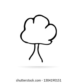 tree vector design icon. Sketch icon isolated on background. Hand drawn. - Vector