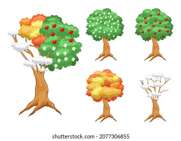 Ilustración de diseño de vector de árbol aislada en fondo blanco