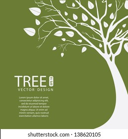 Tree vector design over olive background vector illustration