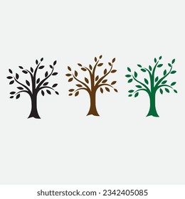 Tree vector with different color of tree