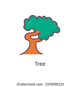 Tree vector Filled Outline Icon Design illustration. Nature Symbol on White background EPS 10 File