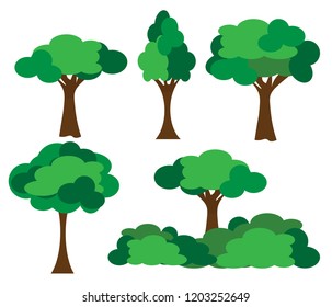 Tree vector of five tree 