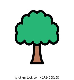 tree vector flat color icon 