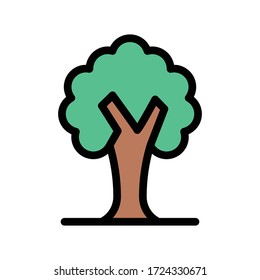 tree vector flat color icon 