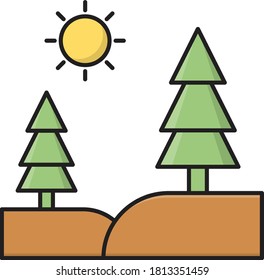 tree vector flat color icon 