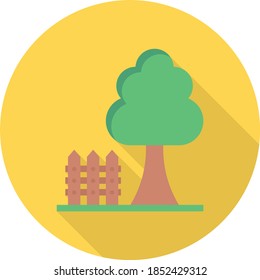 tree vector flat colour icon 