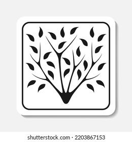 Tree vector flat icon. Black stylized tree isolated on white background. Best for seamless patterns, print, web, logo creating and brand design.