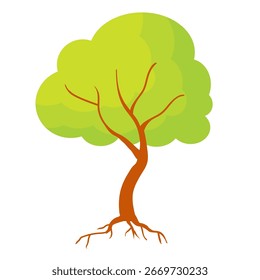 Vetor de árvore com estilo plano. Natureza e tema do ecossistema.