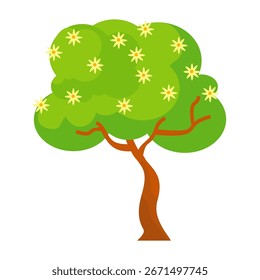 Vetor de árvore com estilo plano. Natureza e tema do ecossistema.