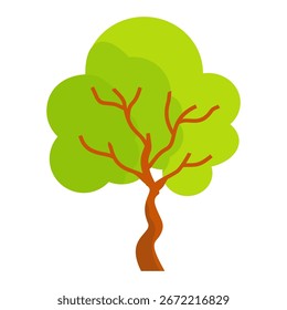 Tree vector with flat style. Nature and ecosystem theme.