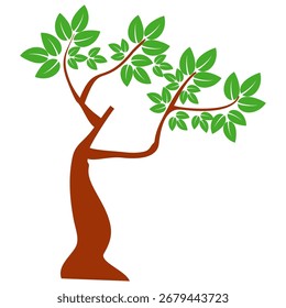 Vetor de árvore com estilo plano. Natureza e tema do ecossistema.