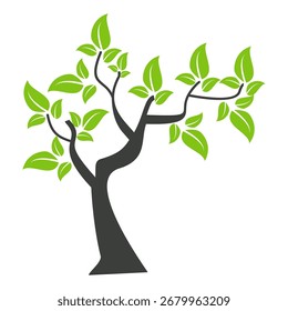 Vetor de árvore com estilo plano. Natureza e tema do ecossistema.