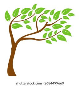 Vetor de árvore com estilo plano. Natureza e tema do ecossistema.