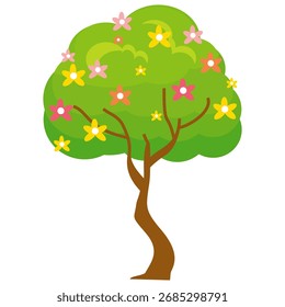 Vetor de árvore com estilo plano. Natureza e tema do ecossistema.