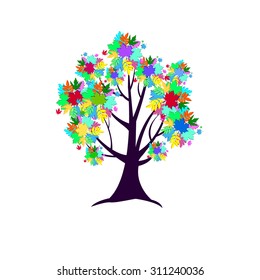 tree vector forest green twig nature plant