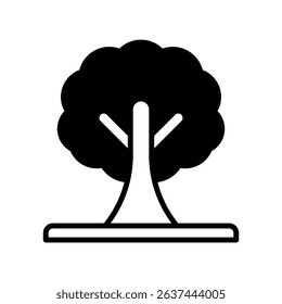Tree Vector for Forest Landscape and Natural Park Exploration. Icon of green plant life, outdoor adventure and environmental care