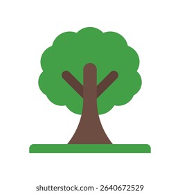 Tree Vector for Forest Landscape and Natural Park Exploration. Icon of green plant life, outdoor adventure and environmental care