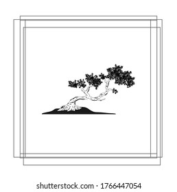 tree vector with frame for interior design