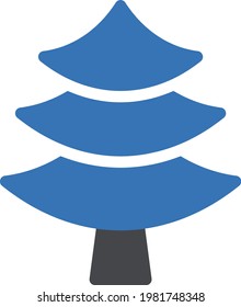 tree vector glyph color icon