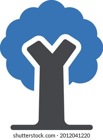 icono de color de glifo vectorial de árbol