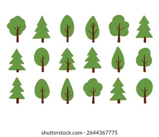 tree vector in green and brown color