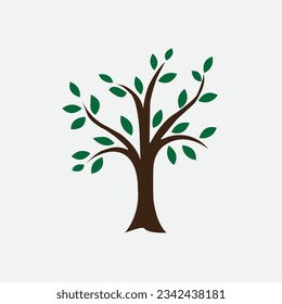 tree vector with green color of tree