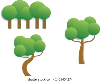 Tree vector with green colored bubbles