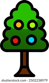 Tree vector, green icon design 