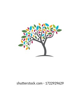 Tree Vector ,hand drawn,  illustration of  Olive tree vector design template