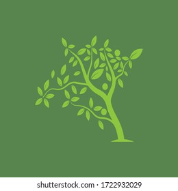 Tree Vector ,hand drawn,  illustration of  Olive tree vector design template