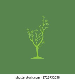 Tree Vector ,hand drawn,  illustration of  Olive tree vector design template