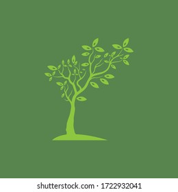 Tree Vector ,hand drawn,  illustration of  Olive tree vector design template