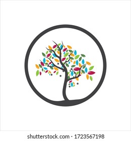 Tree Vector ,hand drawn,  illustration of  Olive tree vector design template
