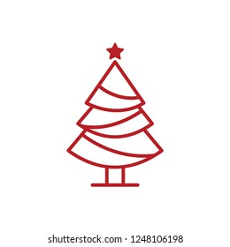 Tree vector icon. Background for winter and christmas theme or new year icon for holiday web site.