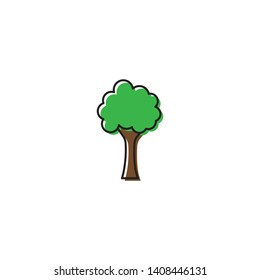 Tree vector icon concept, isolated on white background