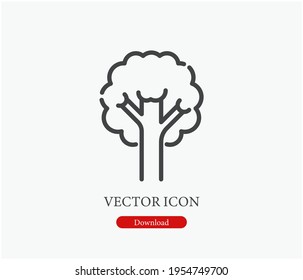 Tree vector icon. Editable stroke. Symbol in Line Art Style for Design, Presentation, Website or Apps Elements, Logo. Pixel vector graphics - Vector