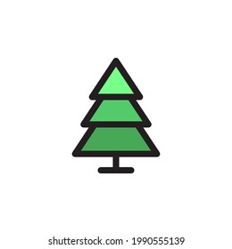 Tree vector icon. Flat simple outline icon on white background.