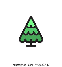 Tree vector icon. Flat simple outline icon on white background.